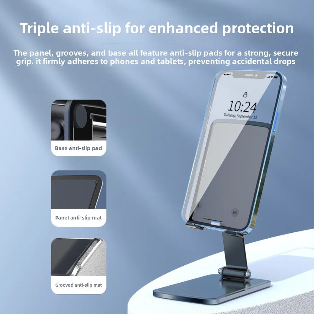 

Druable Foldable Mobile Phone Holder Adjustable Metal Mobile Phone Stand Portable Non-slip Table Cell Phone Bracket Tablet