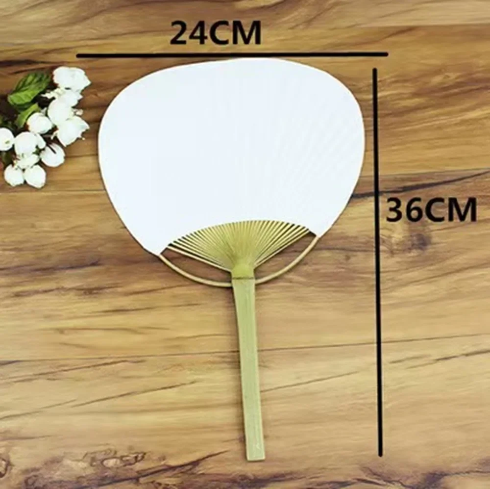 Weißer Bambus-Handfächer DIY Kalligrafie Hochzeitsgeschenke Umweltfreundliche Sommer-Hochzeit Outdoor-Geburtstagsdekoration – Detail 1