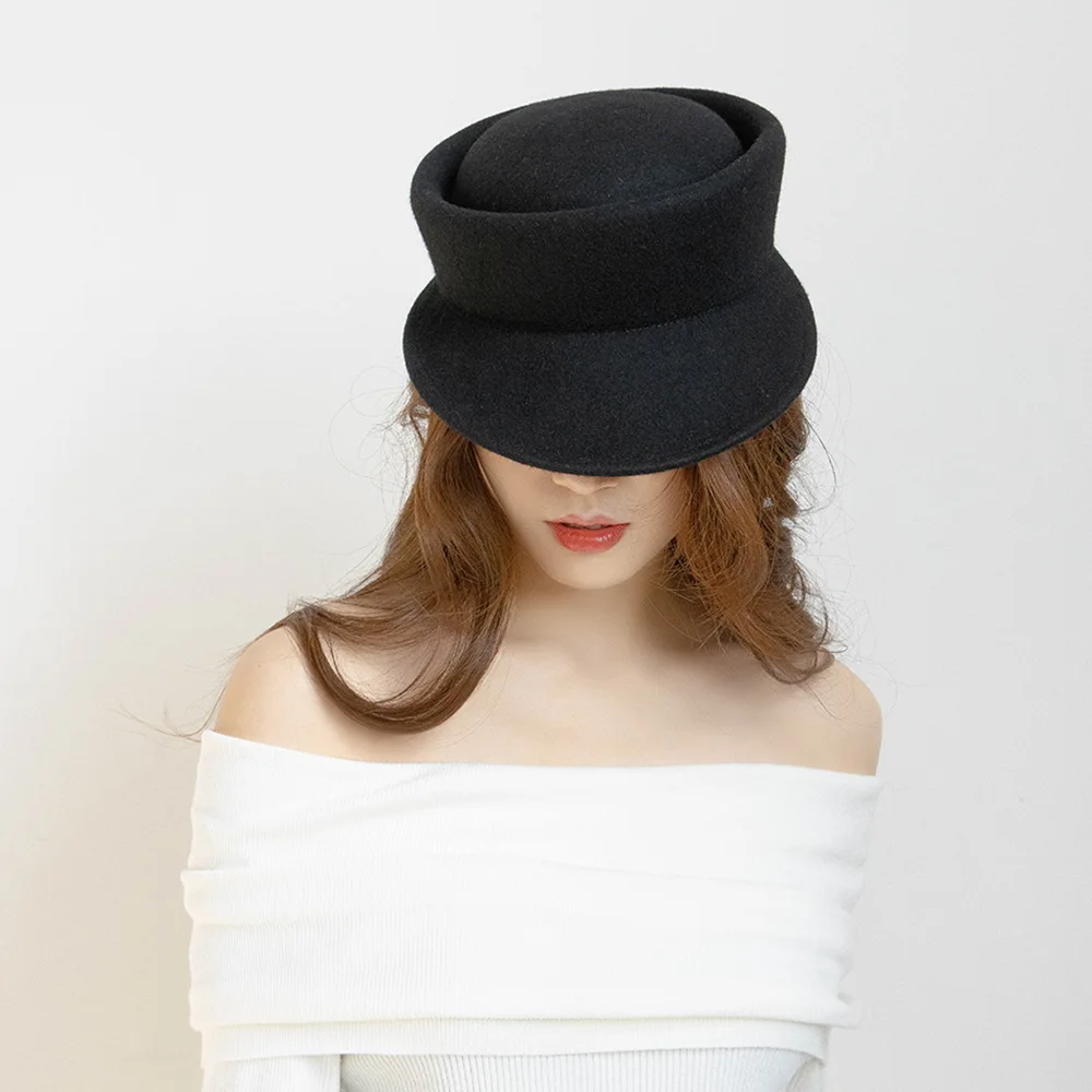 uspop-women's-wool-flat-crown-hat-short-brim-pillbox-cap-elegant-winter-fashion-hat