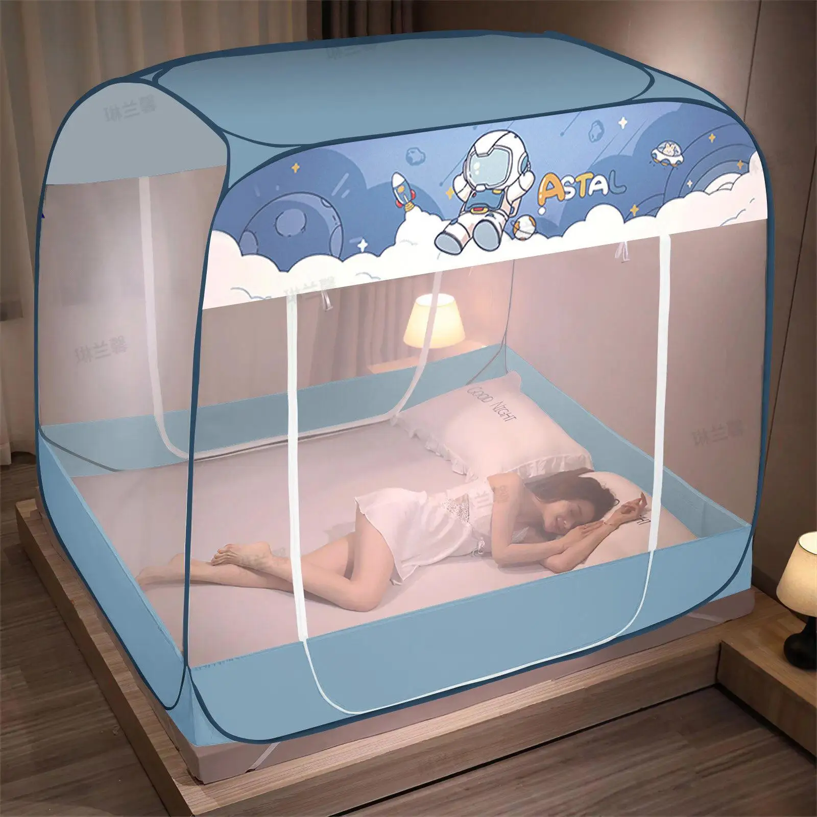 

Mongolian Tent Mosquito Net Bedroom No Installation Child High Grade Foldable Anti-Fall Dormitory Stainless Steel Frame