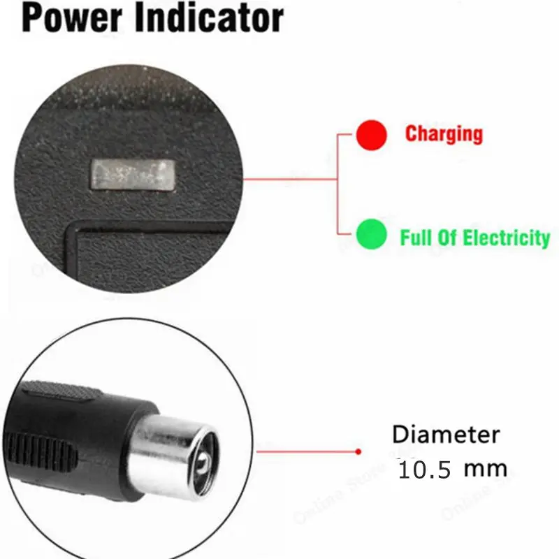 42V 4A RCA 10mm charger electric bike lithium battery charger for 36V li-ion battery pack electric scooter charger