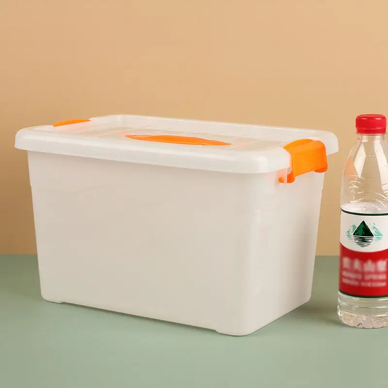 

Extra Large Plastic Storage Box with Cover for Toys And Clothes Dustproof Home Organization Box White Color Desktop Storage Bin
