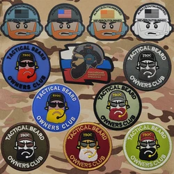 Tactical Beard Owners Club Patches Outdoor Luminous American Flag Signal Corps Armband 3D PVC Backpack Patches On Clothing
