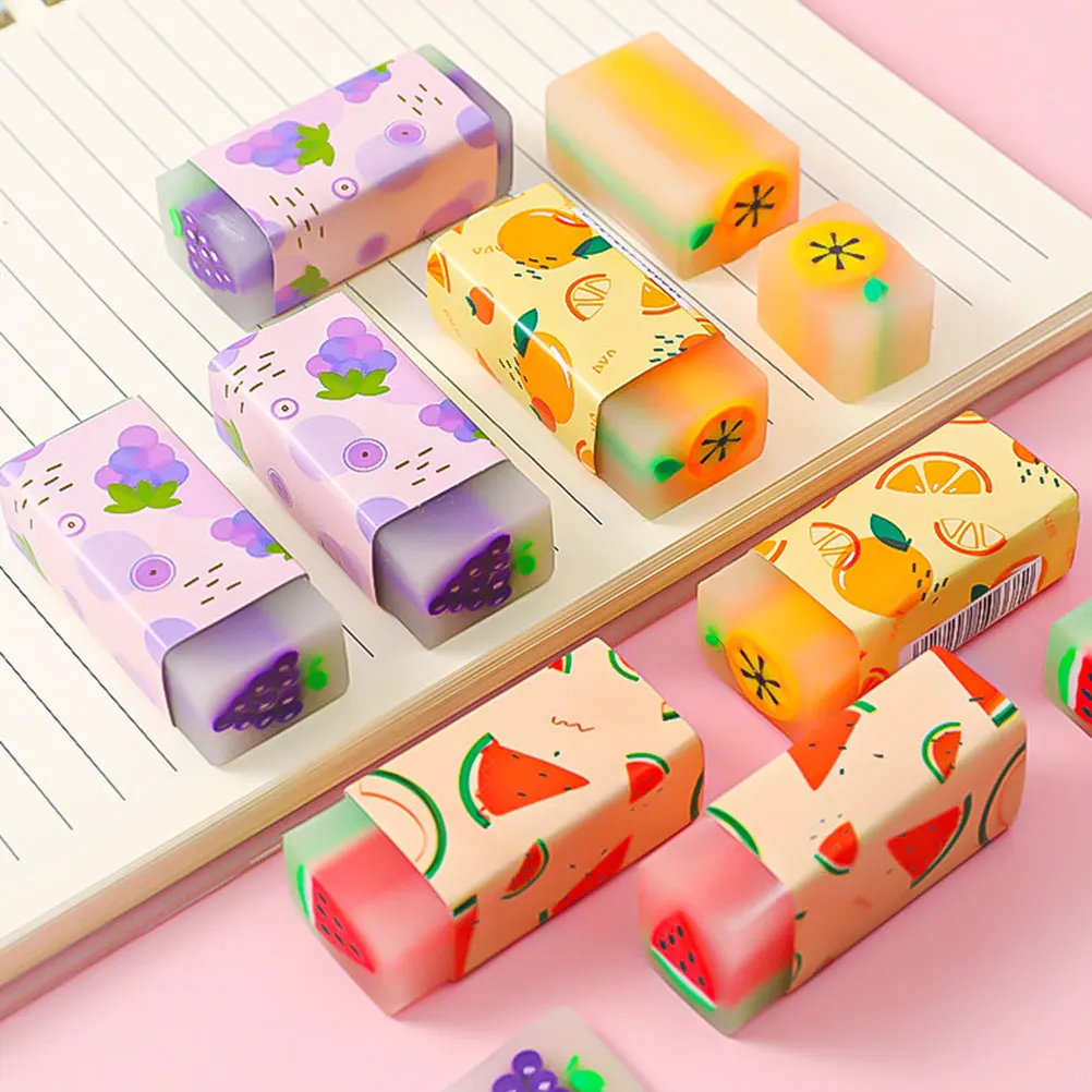 

12 Pcs Fruit Eraser Student Erasers Fancy for Cute Highlighter Classroom