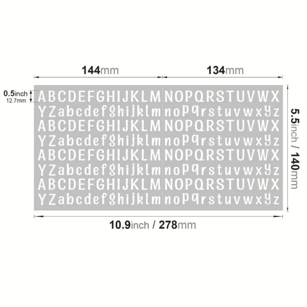 5Pcs 0.5 Inch 26 Alphabet Planner Stickers Waterproof Black White DIY Letter Decorative Sticker For Kids Cup Laptop