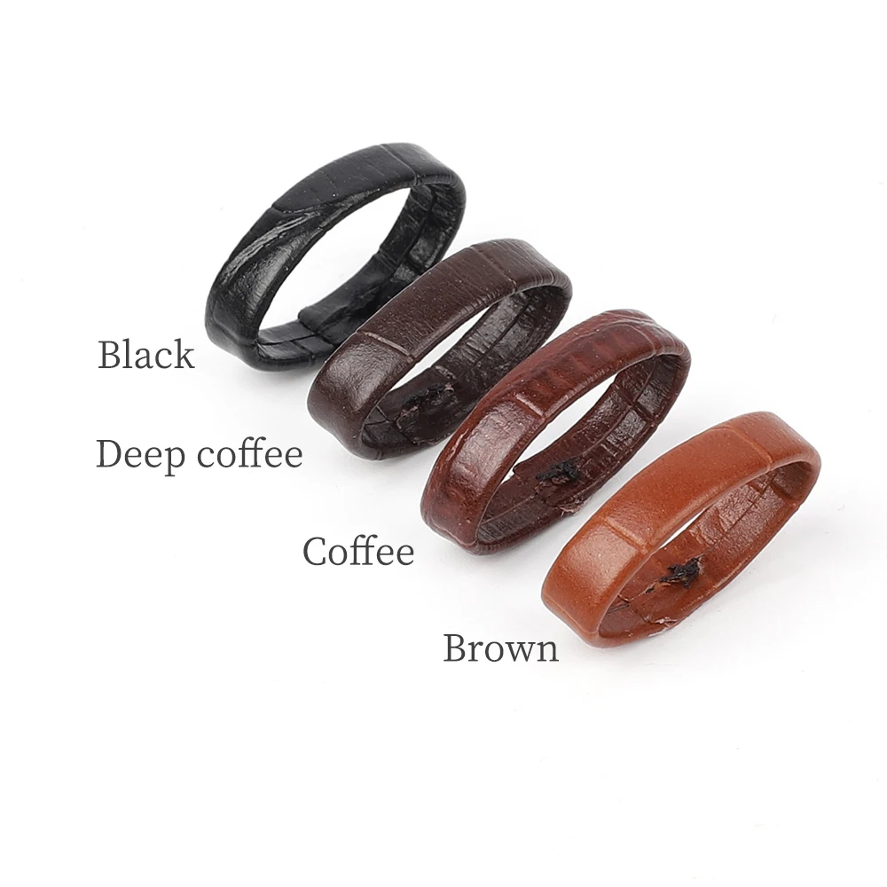 10pcs Genuine Leather Watch Band Ring Buckle Watch Strap Keeper Loop Black Brown Coffee Watchband Retainer Replacement Rings