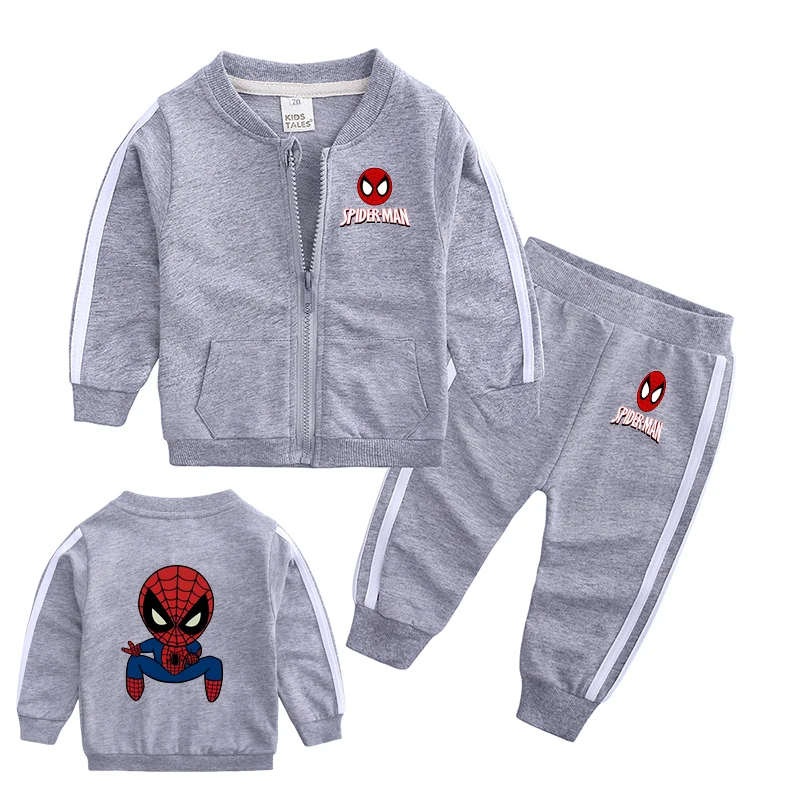 

Детский спортивный костюм «Человек-паук», комплект из 2 предметов, толстовка на молнии с длинными рукавами и брюки, детская одежда для мальчиков и девочек