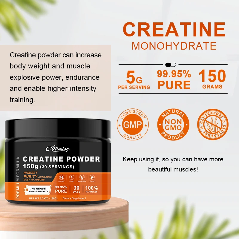 Alliwise Creatine Powder Nutritional Supplements for Pre Workout, Muscle Building&growth Supports Sport Energy and Strength