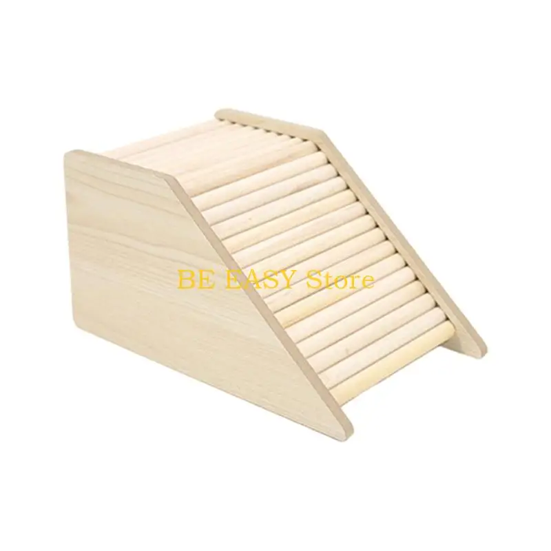 E28F Dwarf Hamster Hideouts Natural Wood Climbing Ladder for Small Hamsters Safe Chew Toy for Small Animals