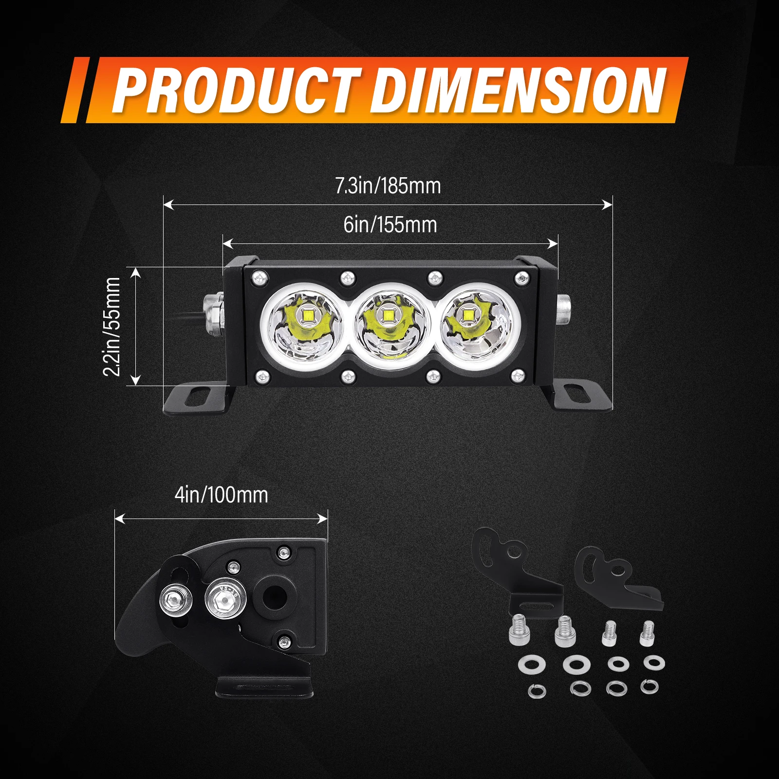6-54 inch 30-300W LED Bar 4x4 with 12v Wire Harness Kit, LED Light Bar for Offroad Vehicles Trucks ATV, Amber White Fog Light