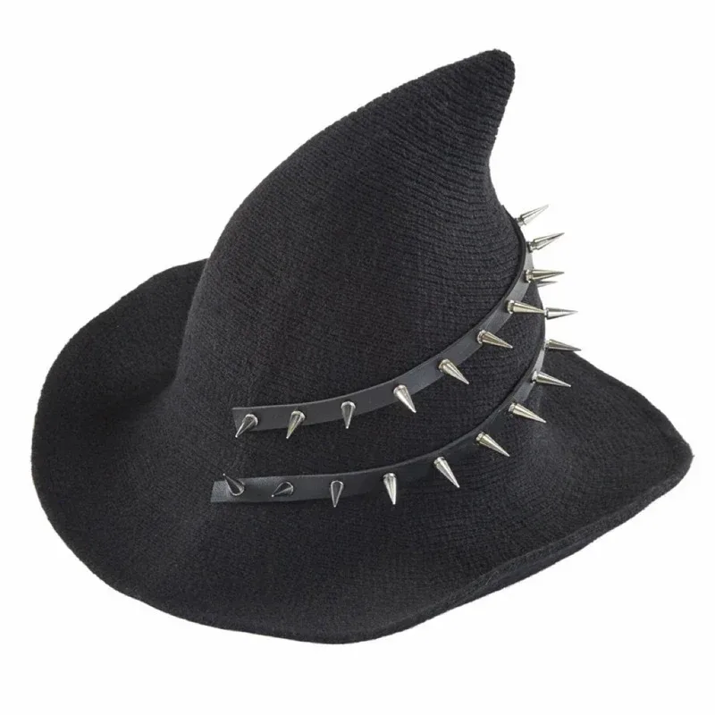 

Black Gothic Witch Hat Women Masquerade Wizard Hat Goth Magical Girl Hat Cosplay Accessories Party Decor Head Wear CFG667HB62025