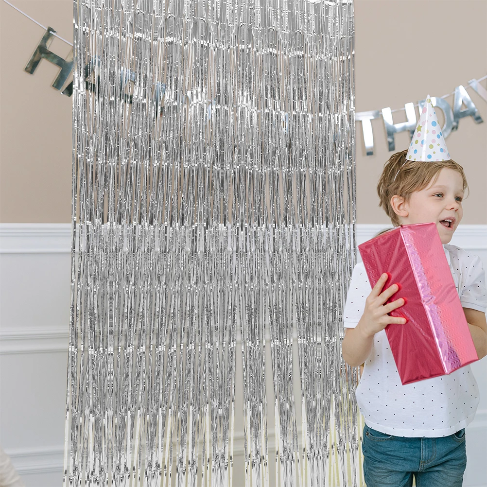 

5 Pcs Backdrop Wedding Fringe Background Curtains Plastic Streamers