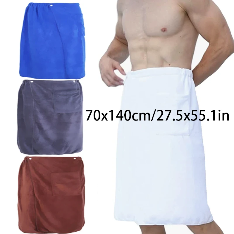 Adjustable men's sexy bath skirt  wearable men's bath towel soft  absorbent Suitable for sauna spa  Adult absorbent beach towel