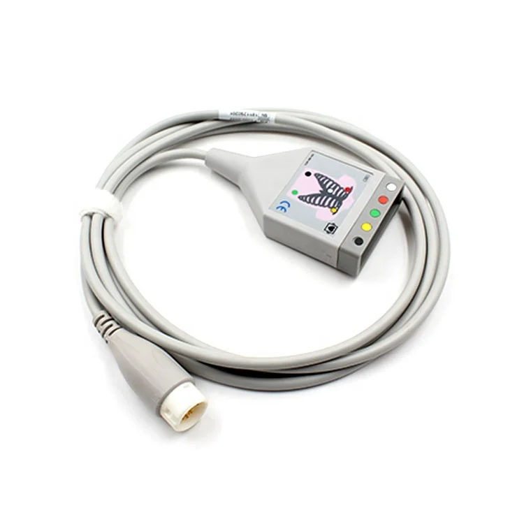 

ECG Trunk Cable ECG Lead Wire Compatible with HeartStart IntelliVue 5 Leads AA Type IEC