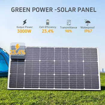 6000W solární panel 18V vysoce účinný 3KW přenosný powerbanka flexibilní nabíjení venkovní solární články pro baterie domácí karavan kempování 10 nejlepší prodej RS580 18V - №9