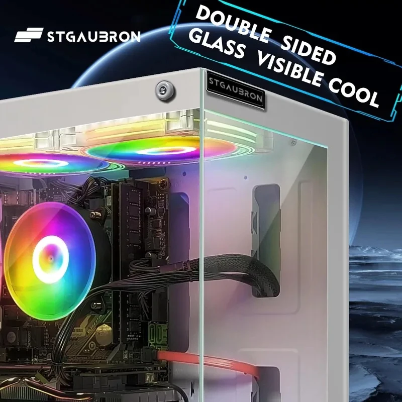 Gaming Desktop PC, Radeon RX 580 16G, Core i7-6700 up to 4.0G, 32G DDR4, 2T SSD, 600M WiFi, BT 5.0, RGB Fan x5, - view 3