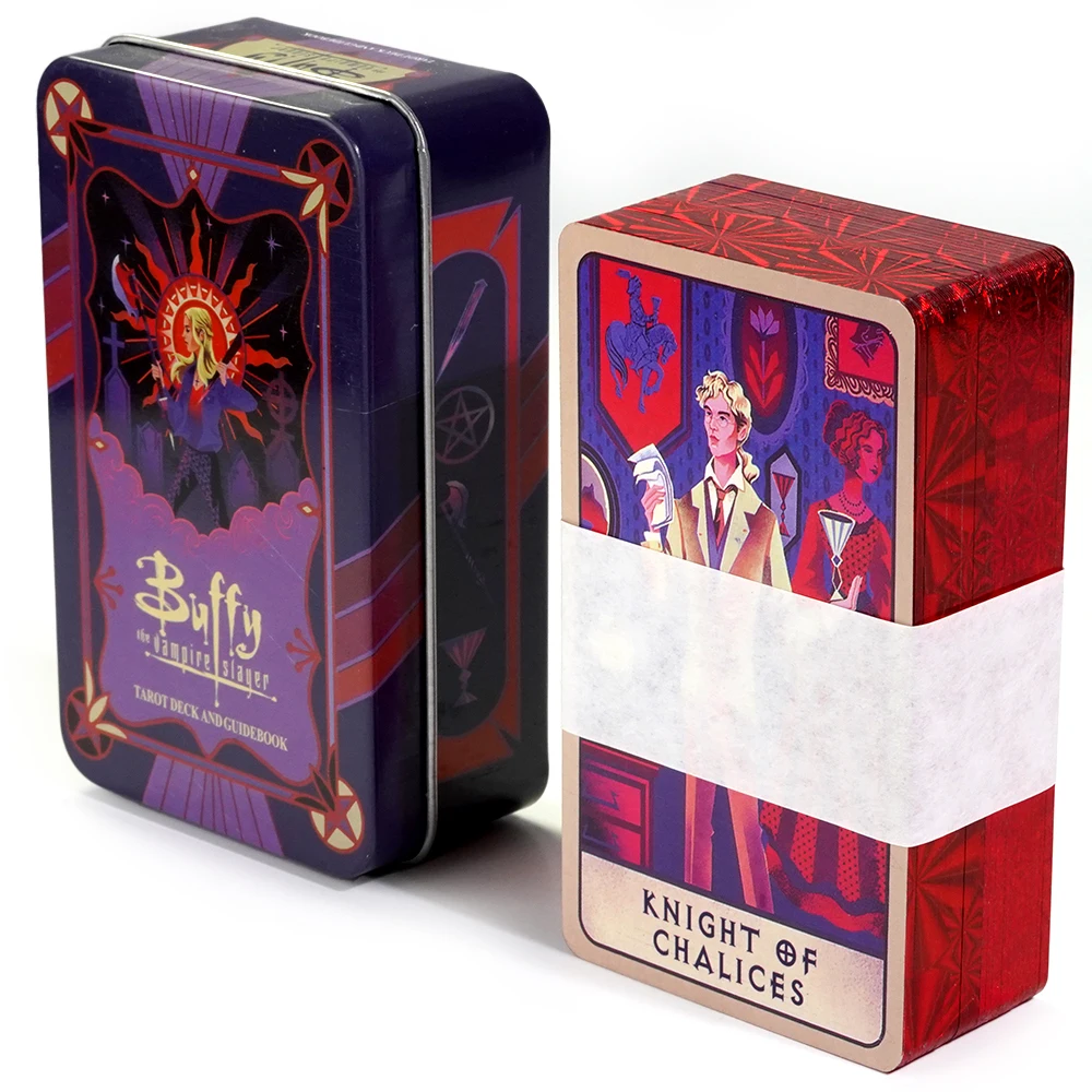 Buffy the Vampire Slayer Tarot Deck In A Tin Box Metal Box 78pcs Cards with paper Guidebook Gold-Gilded Edges Hardcover Edition