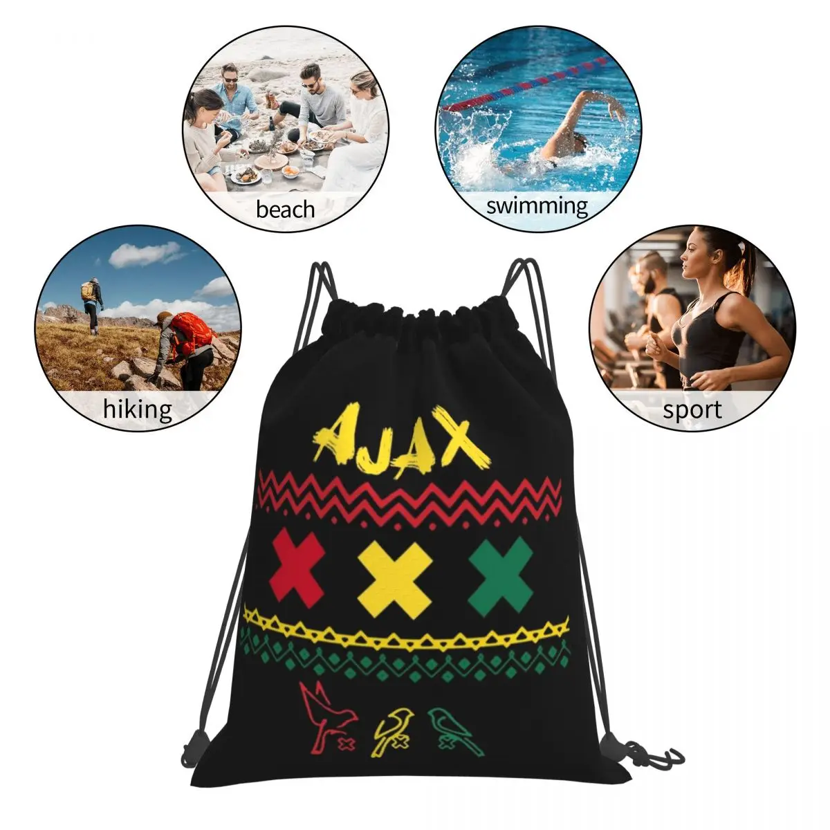 Ajax Bob Marley15 Backpacks Fashion Portable Drawstring Bags Sports Bag Book Bags For Travel Students