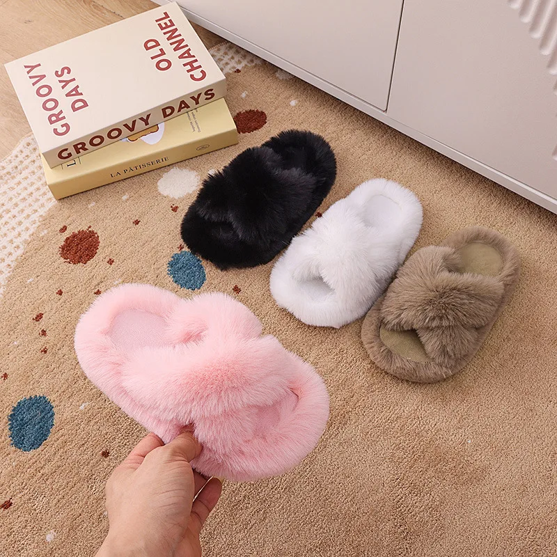 Children\'S Woolen Slipper New Autumn And Winter Home Warm Fleece Thickened Non-Slip Boys And Girls Baby Cotton Slippers