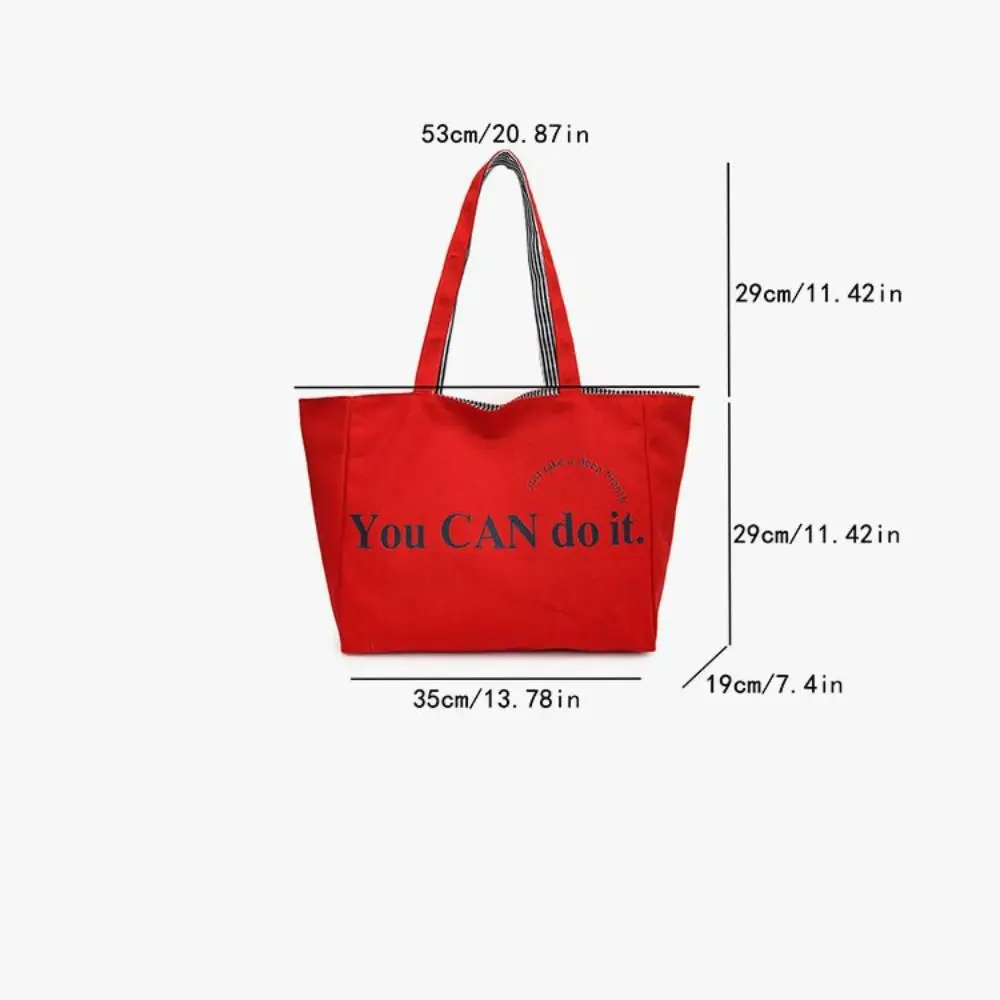 대형 스트라이프 여성용 숄더백 캔버스 소재 다용도 스타일 대용량 핸드백 한국 스타일 대용량