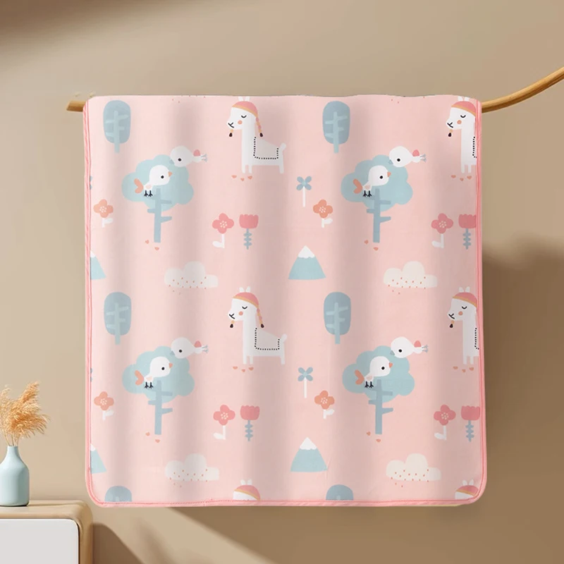 50x70cm Cartoon Dinosaur Alpaca Diapering Mat Waterproof Washable Baby Changing Pad for Night and Menstrual Protection Baby Care