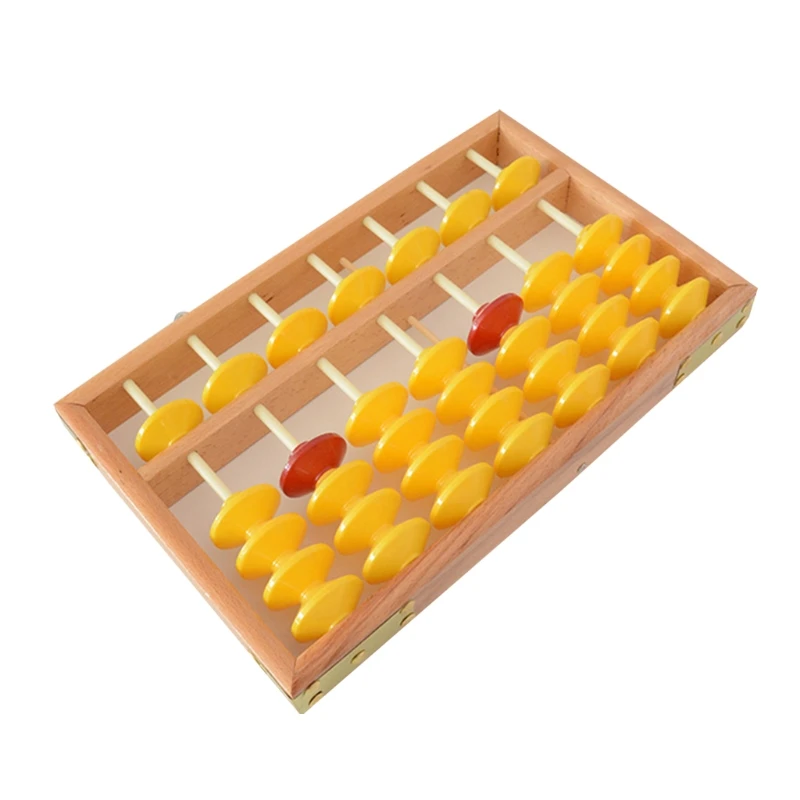 Professional 7 คอลัมน์ Abacus แบบพกพา Abacus ไม้เครื่องคิดเลขสำหรับเหมาะสำหรับนักเรียนวัยรุ่นครูโรงเรียนบทเรียนคณิตศาสตร์ QXNF