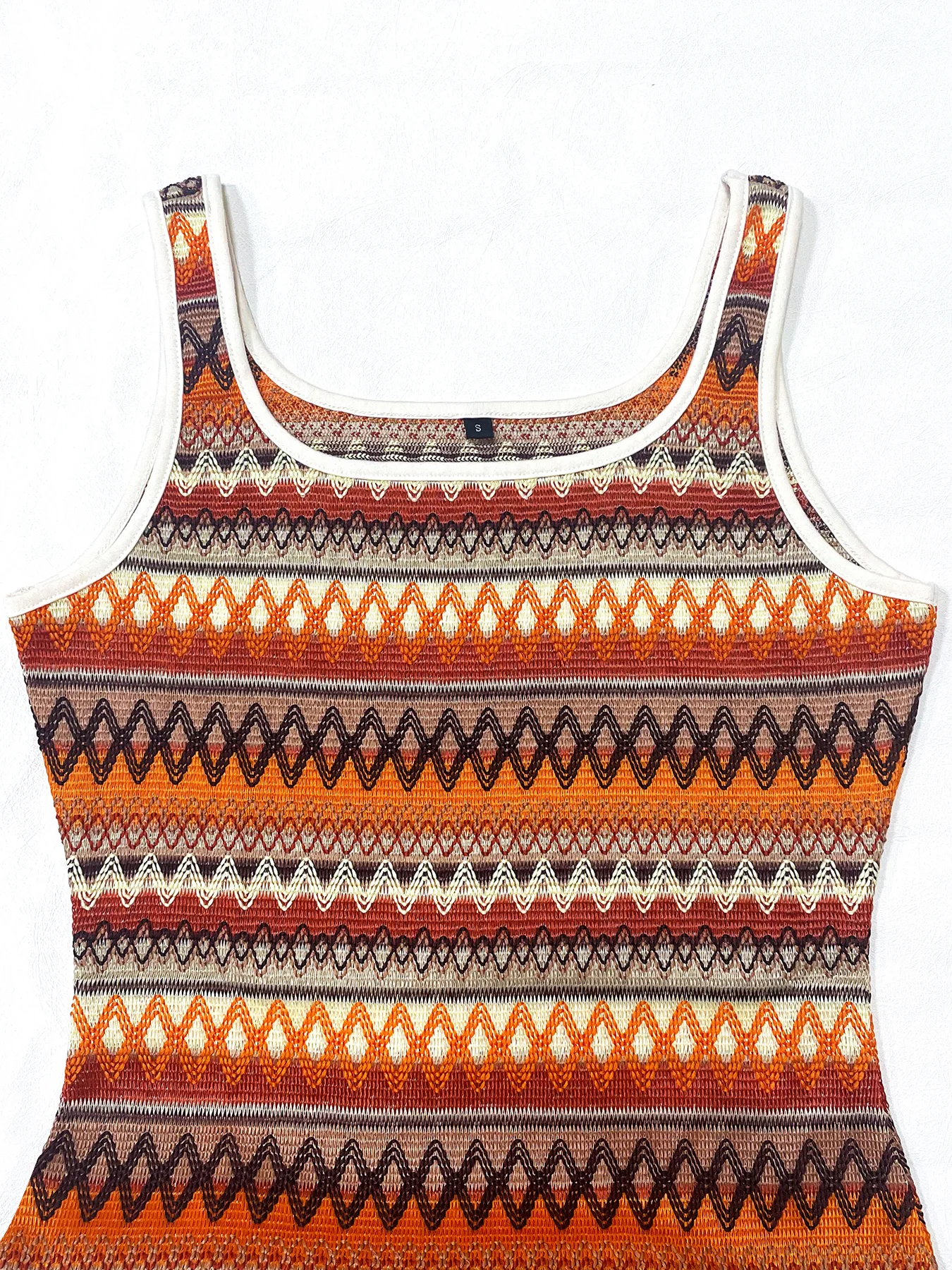 レディース ボヘミアンシック シェブロン バックレス スプリットヘム タンクドレス ノースリーブ スクープネック ロングドレス ビーチ ホリデー バケーション用