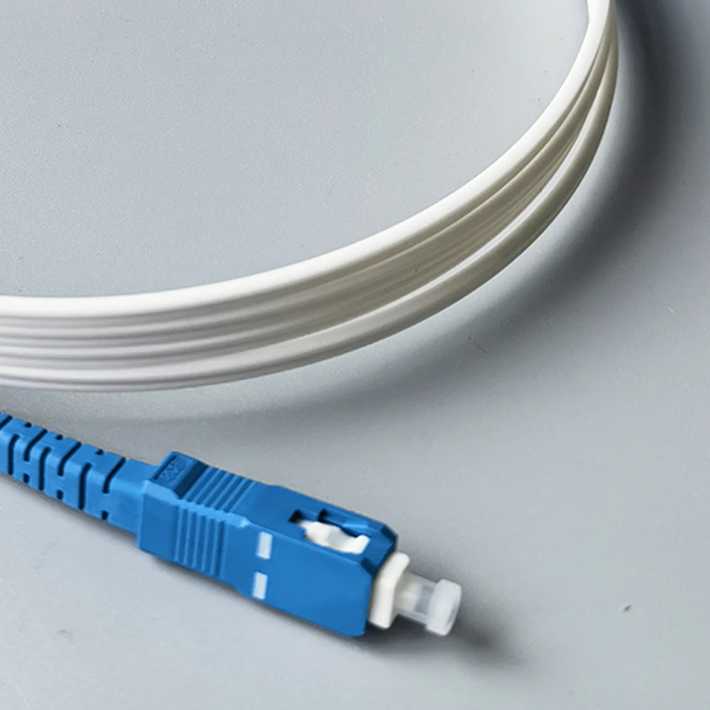 50M Fiber Drop Cable Optical Patch Cord FTTH SC/UPC-SC/UPC Single Mode Simplex Indoor Optic Patch Cord Extension Cables