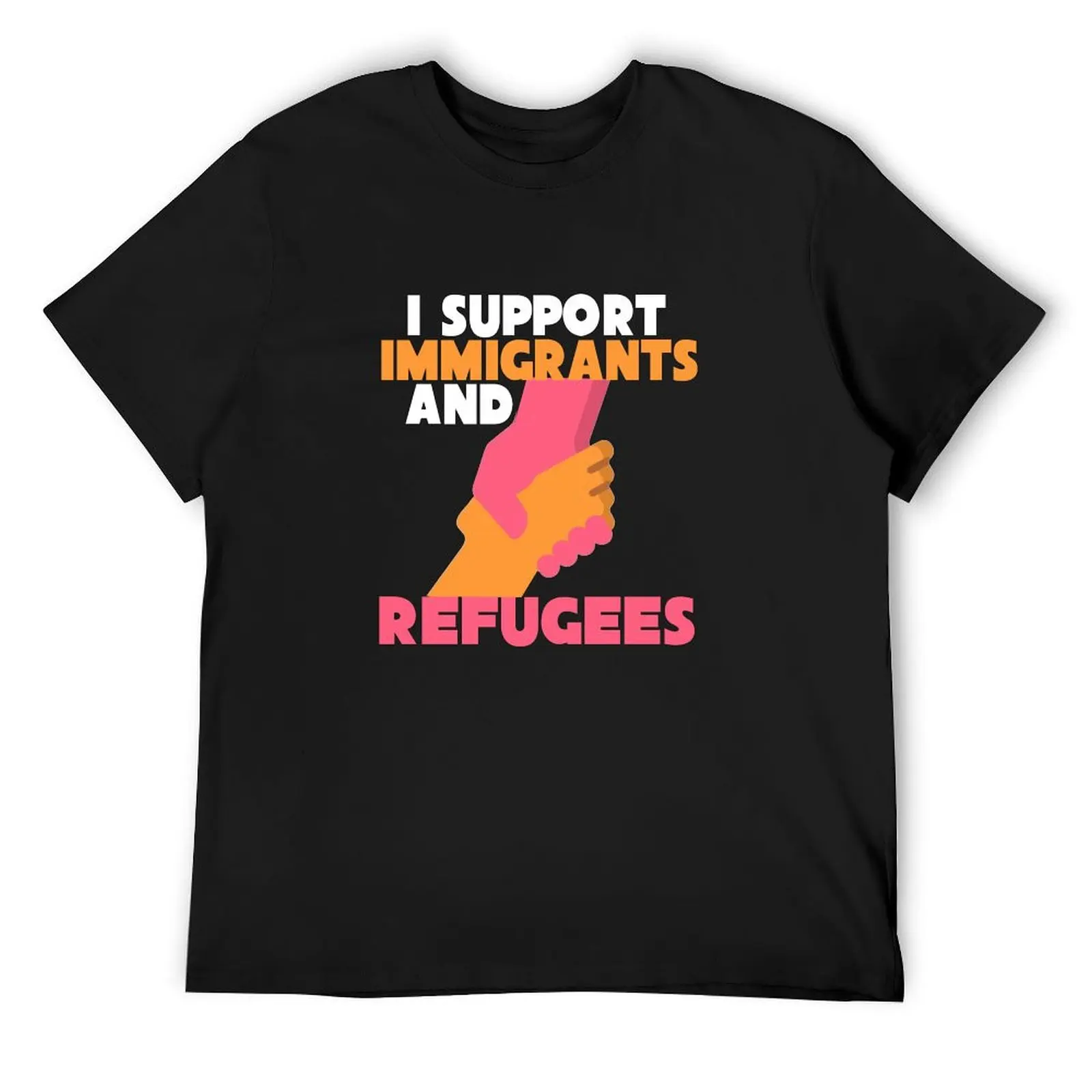 i support refuges and immigrants T-Shirt shirts graphic tee rapper graphic tees black t shirts for men