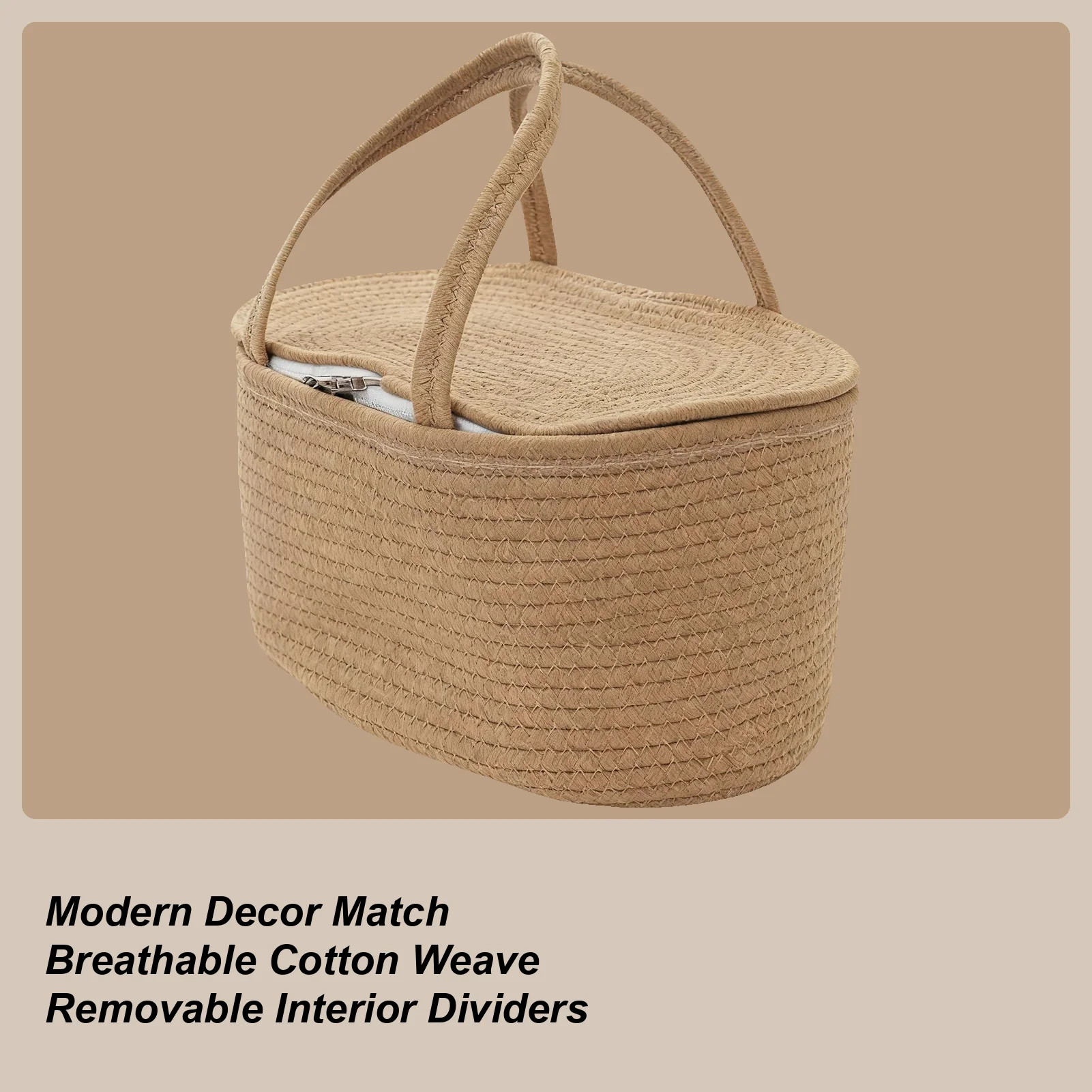Baby Organizer Basket Large Capacity Portable Bag Changing Table Storage Organizer for Travel Outdoor Car Bathroom Bedside