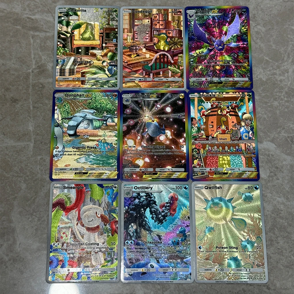 9 pièces/ensemble bricolage sagesse de mer et de ciel carte Pokemon de poche Ex Lugia Kingdra Sentret Skarmory Pichu carte de Collection de jeu Flash grossier