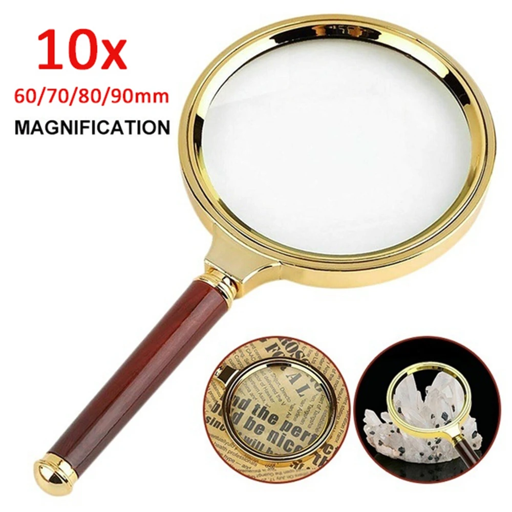 

Easy To Use 60mm/70mm/80mm/90mm Reading Book Jewelry Handheld Science Tool Loupe Magnifying Glass Magnifier Reading Newspaper