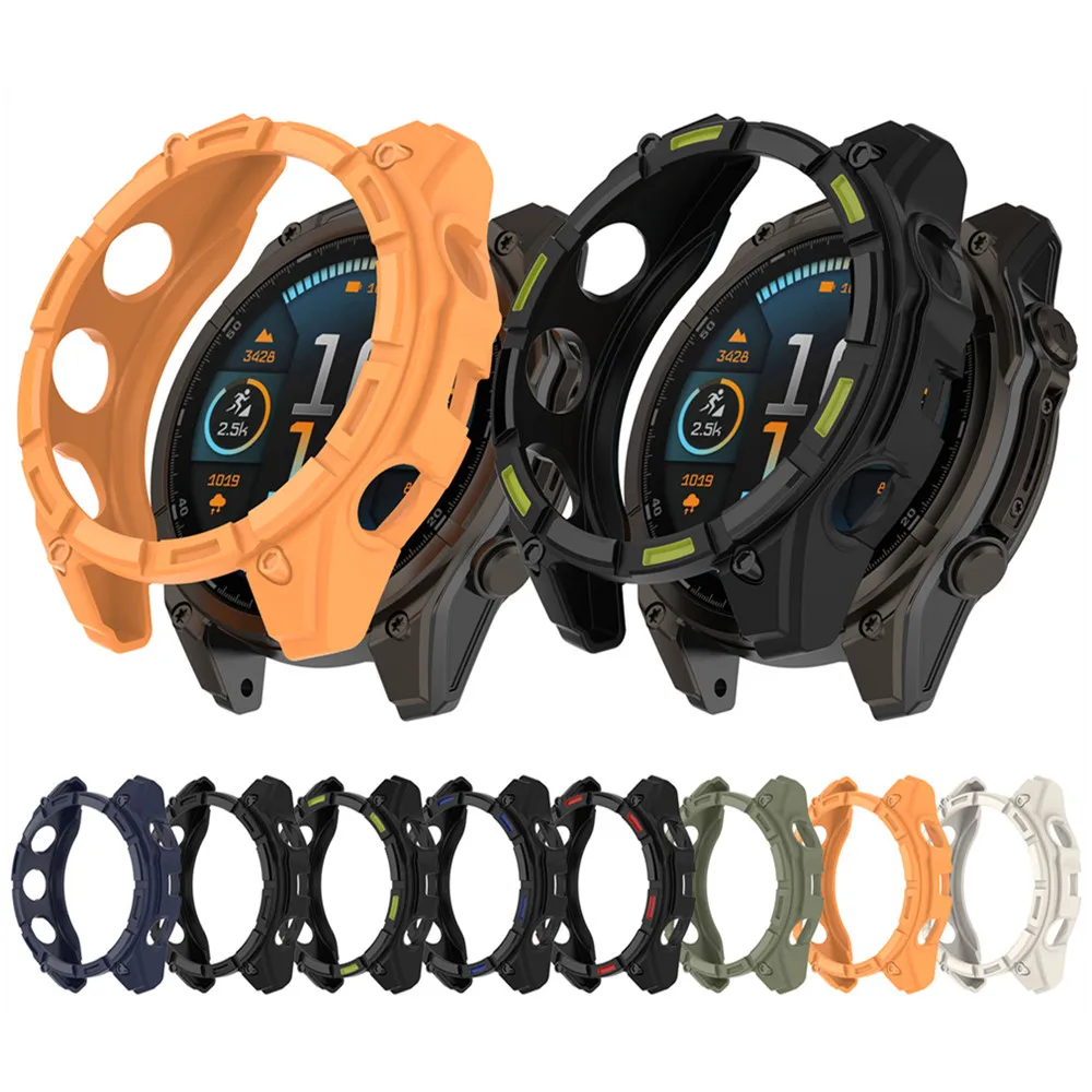 เคสป้องกันสําหรับ Garmin Fenix 8 Solar รุ่นเฉพาะเคส TPU แบบนุ่มฝาครอบกันชนเกราะหุ้มเกราะกลวงออก