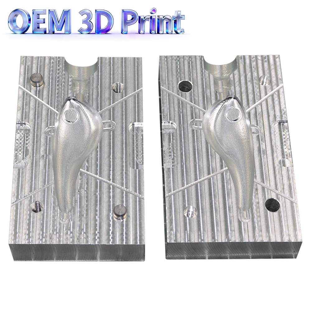 

Customized processing services: CNC machining of plastic injection molds, 3D printing services for fishing lure molds.
