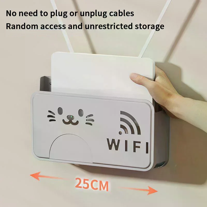 New Wireless Wifi Router Storage Box Living Room Socket Wifi Decoration Wall-mounted TV Set-top Box Rack Cable Power Organizer