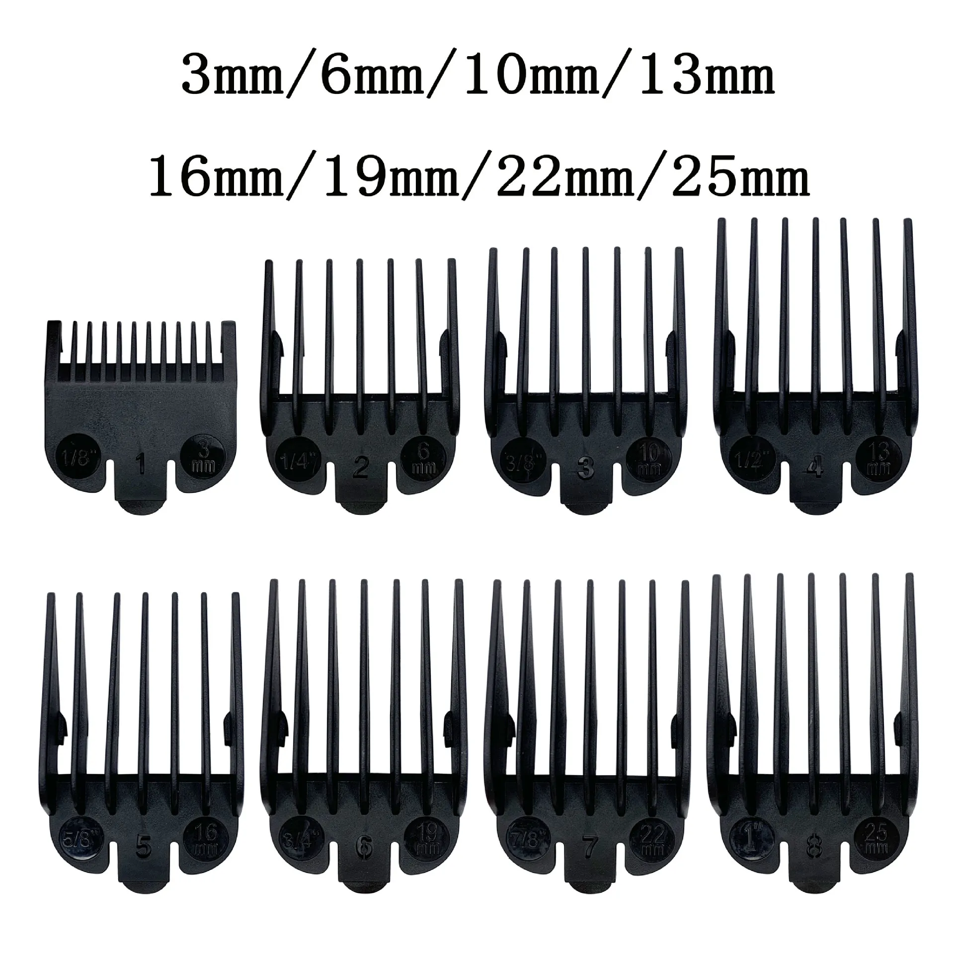 2/8/10PCS 1.5-25mm Universal Limit Guide Comb for Hair Clippers Trimmer Guards Attachment Hair Beard Trimmers Blade Barber Tools