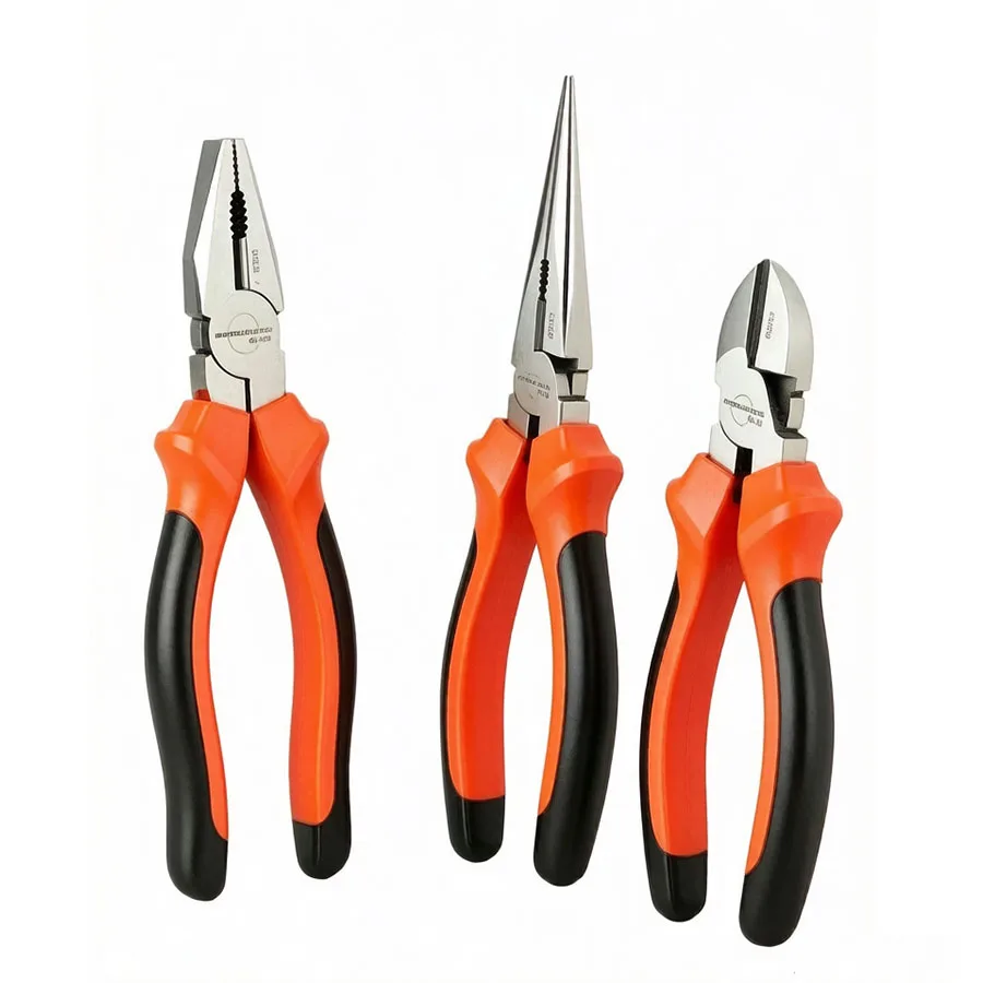 2026 new tiger pliers household electrician pointed nose diagonal pliers set, 3 pieces, industrial grade maintenance