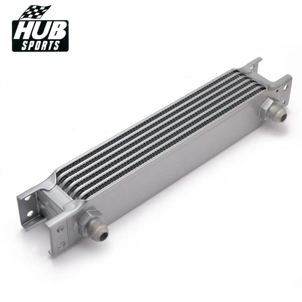 Universal 7-Row AN8 Coolant Transmission Engine British Type Oil Cooler Extra Radiator Kit Sliver HU-OC000007