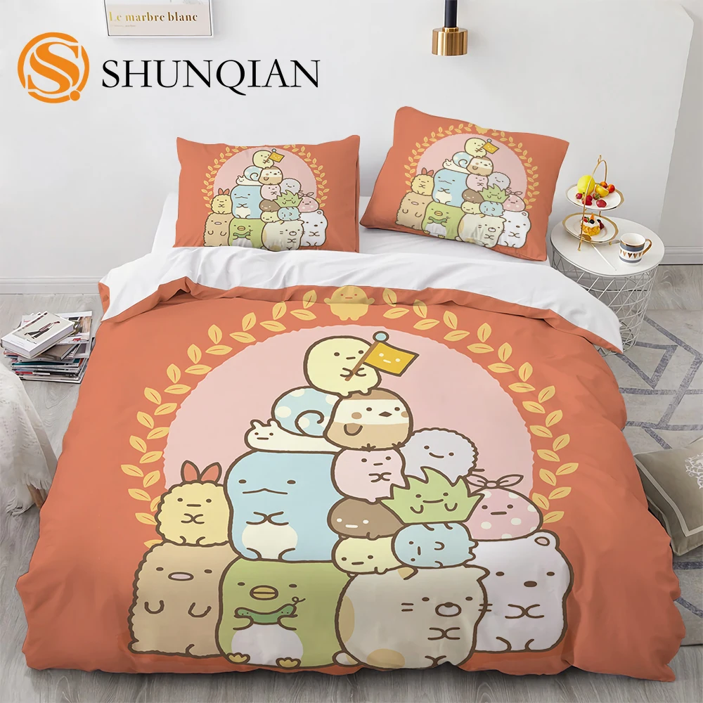 Japanese Cartoon Sumikko Gurashi Anime Bedding Set Kawaii Cute Sumikkogurashis Duvet Cover Quilt Cover Pillowcase