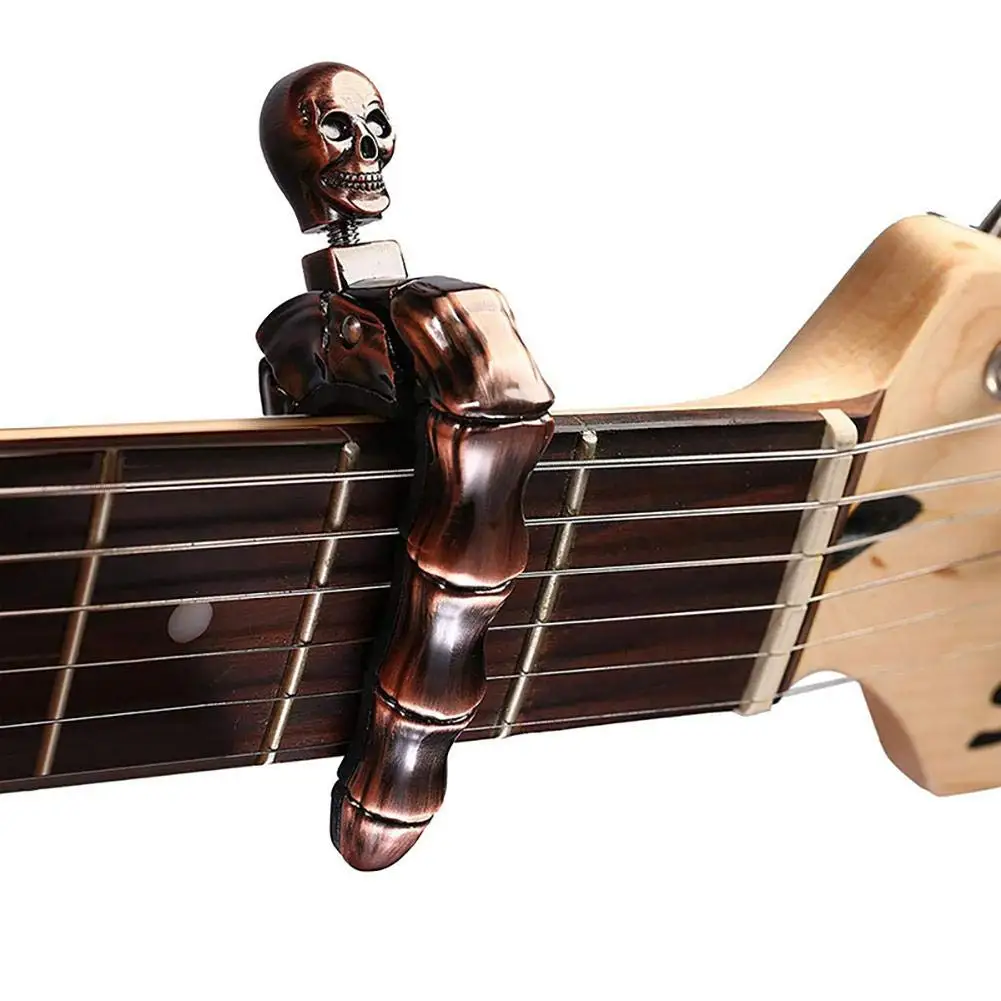 Guitar Capo Skull Capo for Acoustic and Electric Guitar Skeleton Head Ukulele Capo for Banjo Mandolin Bass and Classical Guitar