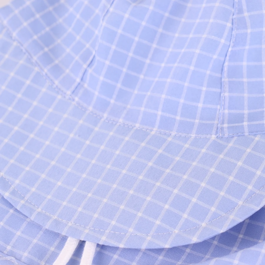 Adjustable Summer Beach Hat for Baby Boy And Girl Bubble Gauze Plaid Design Suitable for Travel