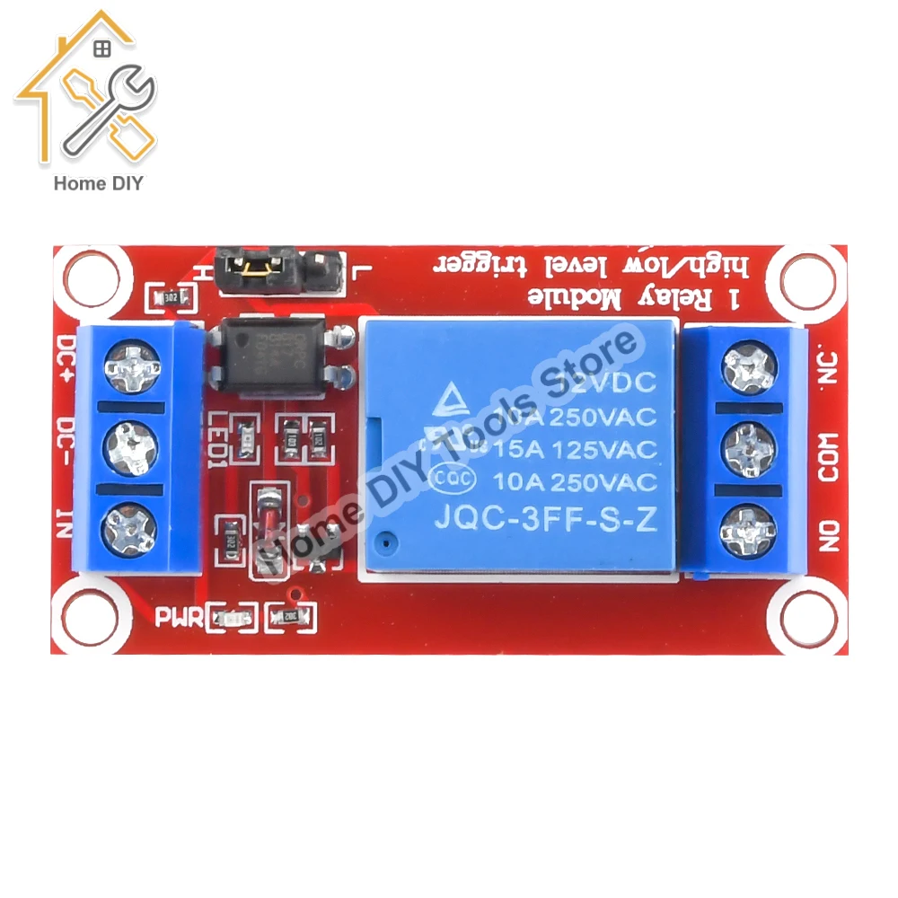 1 Channel 5V 9V 12V 24V Relay Module Board Shield With Optocoupler 12V Relay Module Support High and Low Level Trigger