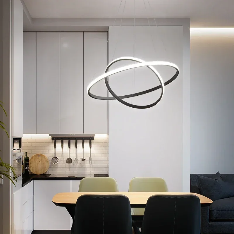 

Nordic Style Modern Exterior Glowing Circle Living Room Chandeliers Factory Direct Sales LED Bedroom Home Decor Lighting Fixture