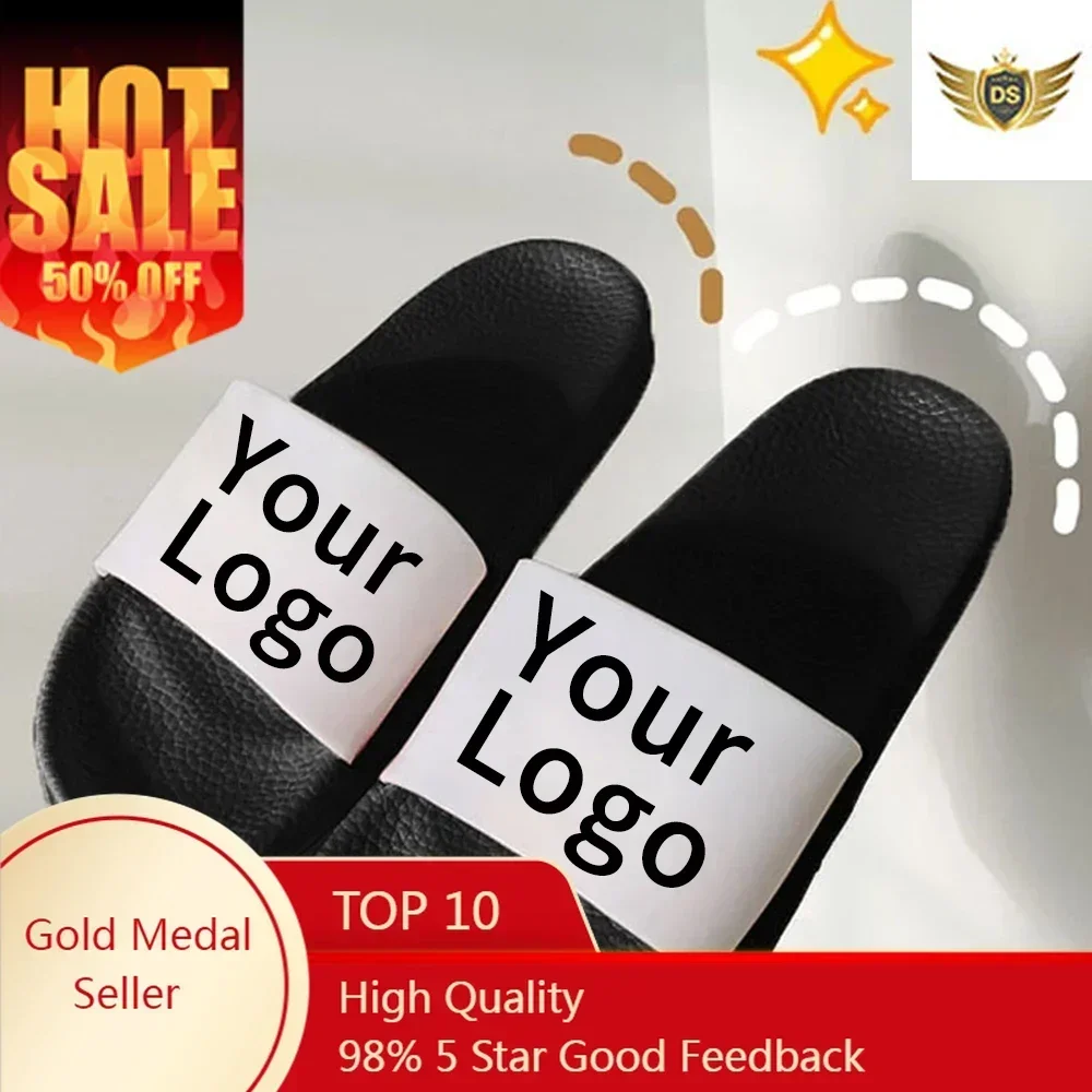 

Custom with Logo Men Personalized Shoes Gift Flip-Flops Custom Brand Unisex Home Shoes Slippers