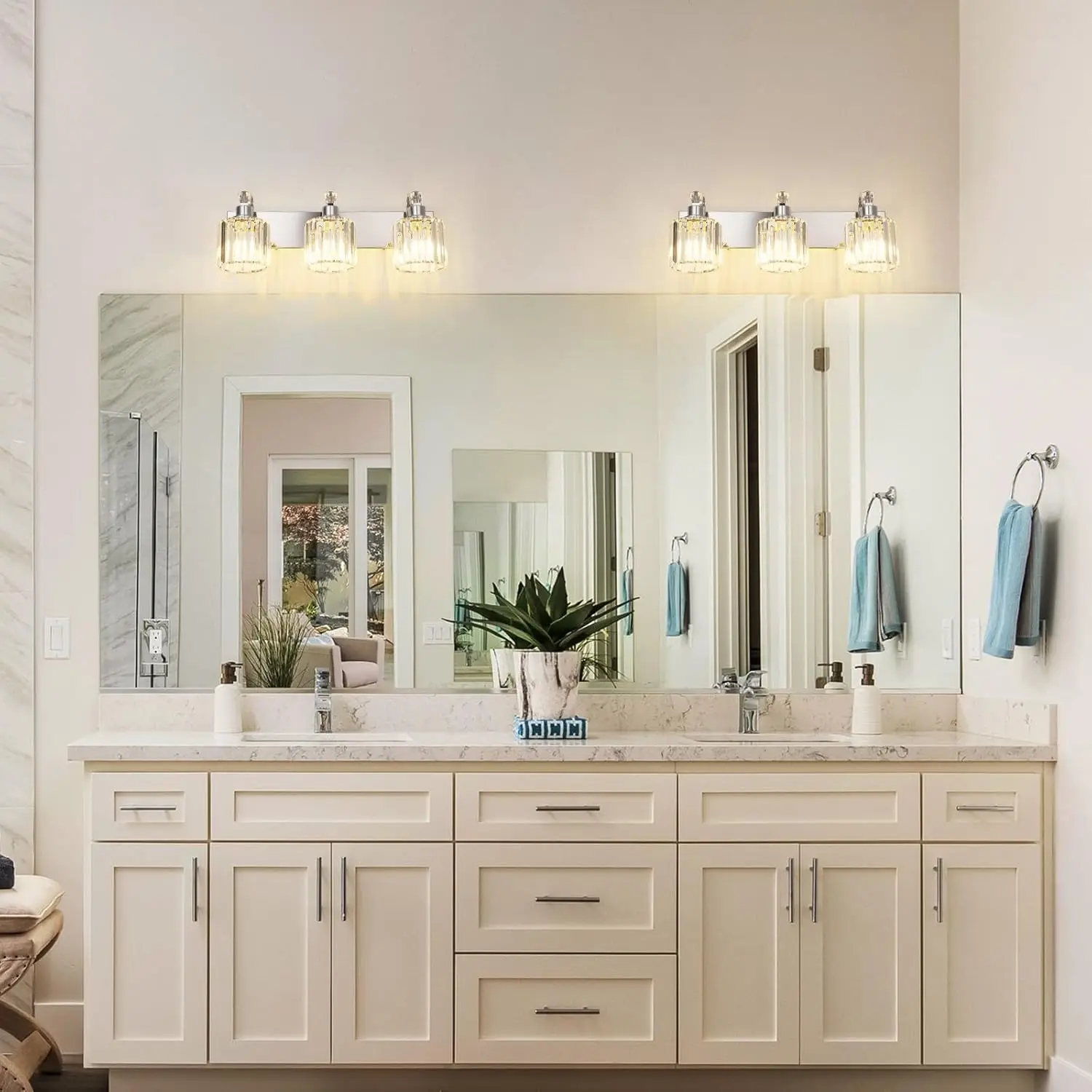 تركيبات أضواء الحمام الكريستالية الحديثة فوق مرآة الزجاج E26 قاعدة لمبة الجدار مصباح لغرفة النوم غرفة المعيشة المدخل المطبخ