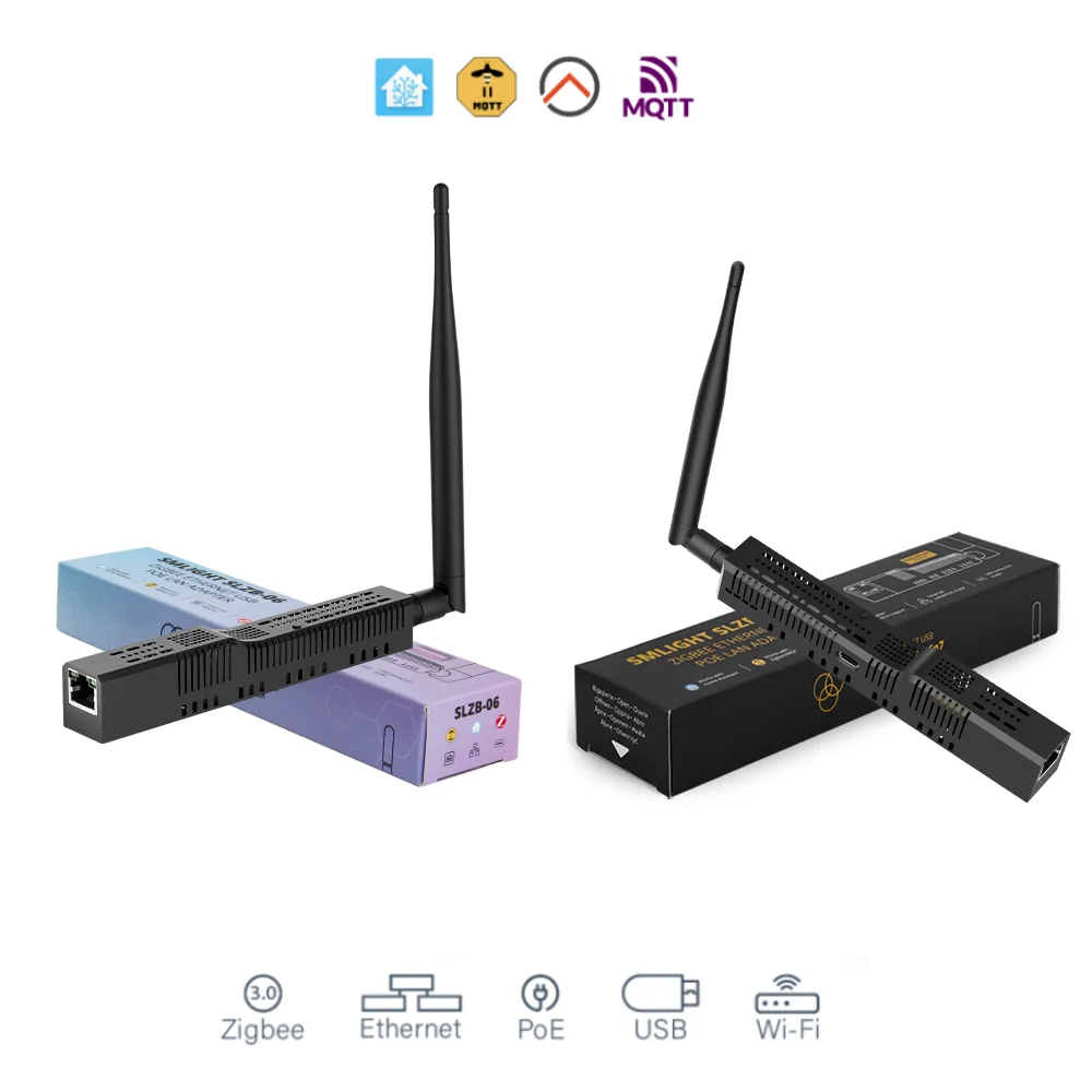 ZigBee smlight SLZB-06/06M/06P7ไปยังอีเธอร์เน็ต, WIFI และ USB GATEWAY ประสานงานทำงานร่วมกับ POE กับ Zigbee2MQTT, ผู้ช่วยที่บ้าน, Zha