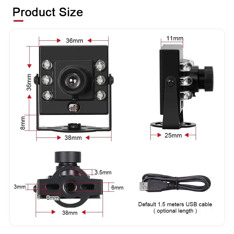 3206 720P OV9281 8 мм 30 градусов IR850 без искажений USB глобальный затвор 210 кадров в секунду промышленное видение мини