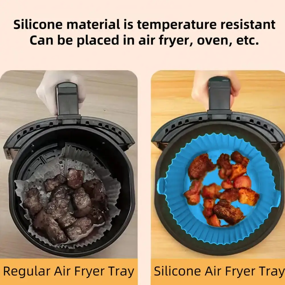 Air Fryer Silikon Topf Air Fryer Tablett Liner Lebensmittelqualität Silikon Air Fryer Liner Set für verschiedene Qt Fritteusen für Pergament