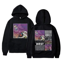 Męska fajne w stylu Streetwear Unisex Hip Hop bluza w stylu Casual za duży męskie bluzy z kapturem w stylu Casual raper Kanye West bluza z nadrukiem dyplomowym