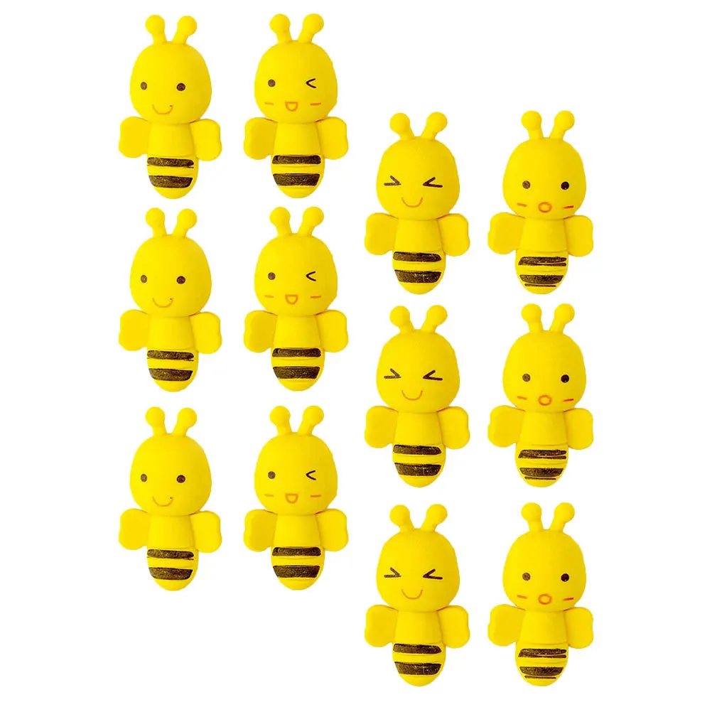 

36Pcs Bee Shaped Erasers Lovely Cartoon Design Kids Stationery Children Painting Tools Creative Classroom Supplies